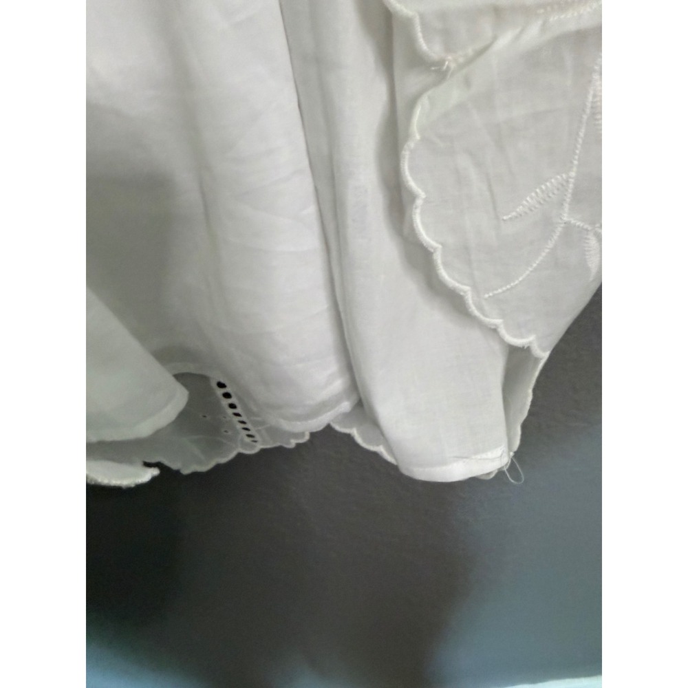 Roller Rabbit White Eyelet Palm Tree Shirt Dress Tunic Med Long Sleeve Slip - Picture 7 of 12